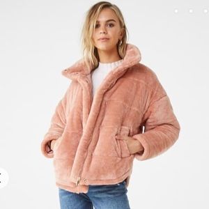 Blush Faux Fur Coat